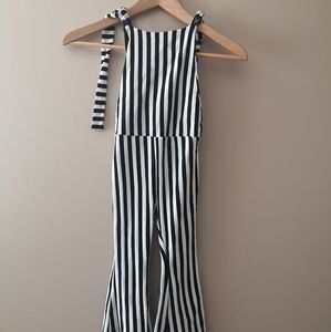 Striped One Piece Bib Pants
